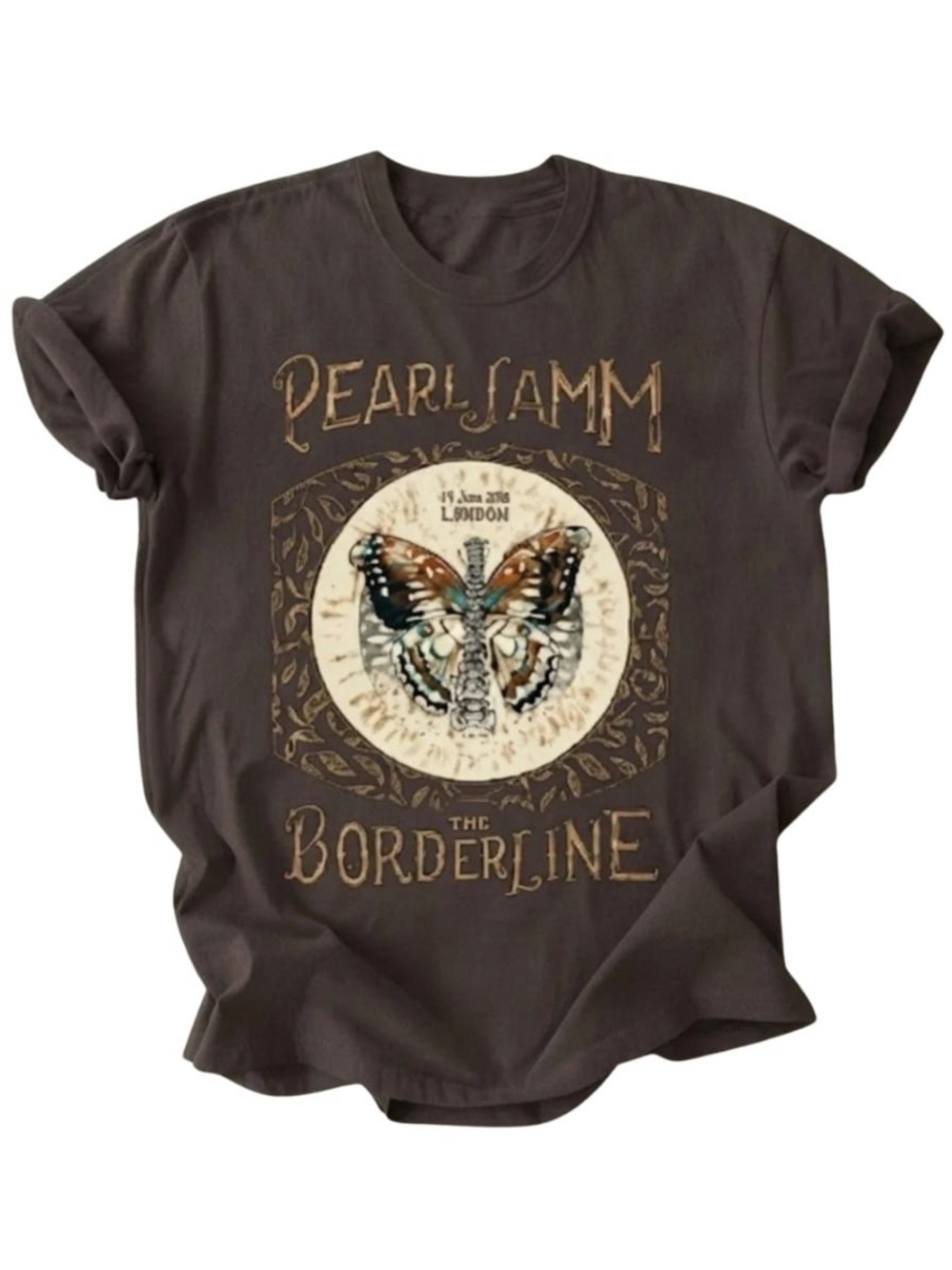 Brown Pearl Jam Butterfly Graphic Tee